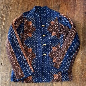 Gorgeous, handmade Patchwork Jacket - Blue and Brown